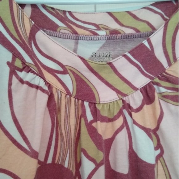 A.N.A Pink and Mauve Swirl Print Swing Short Sleeve Shirt Size 1X - Picture 4 of 8